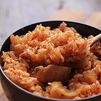 【辣白菜五花肉生炒油饭】——重口味菜饭合一 【辣白菜五花肉生炒油饭】——重口味菜饭合一